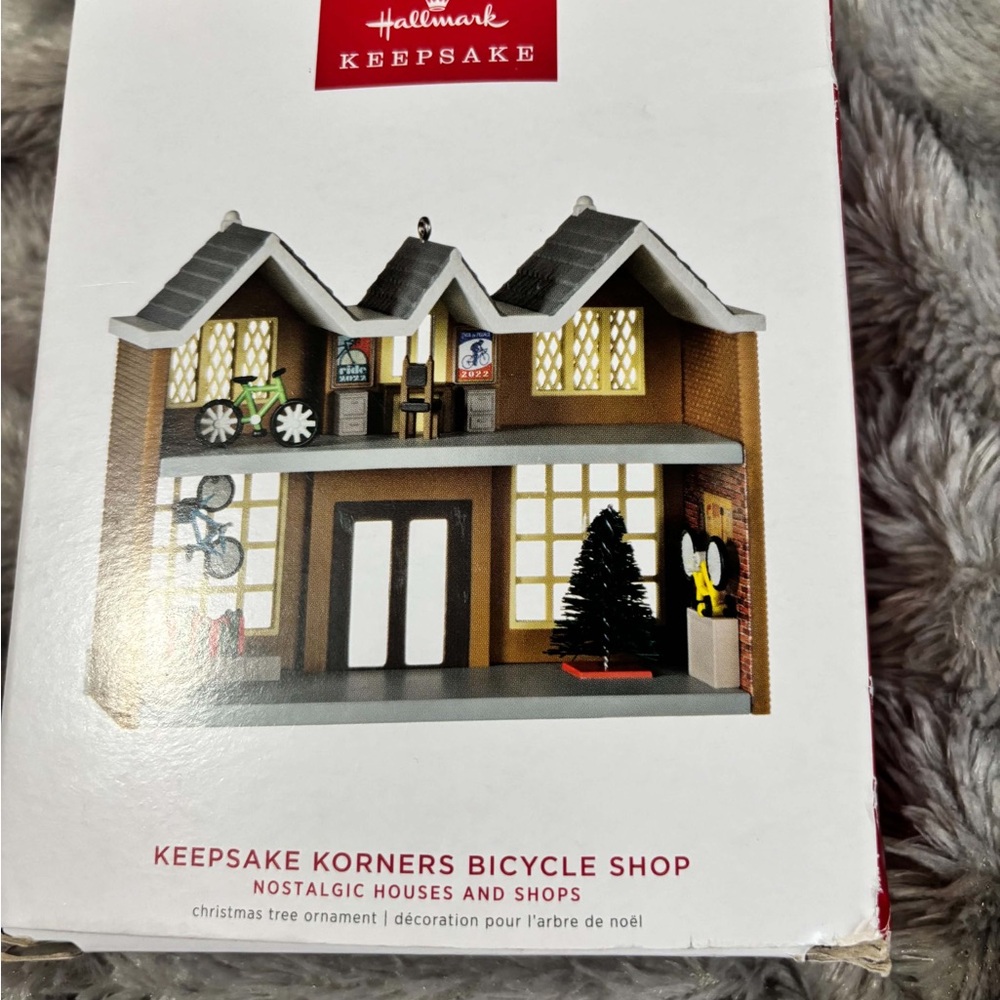 Hallmark Keepsake Korner Bicycle Shop Ornament - Brown and White